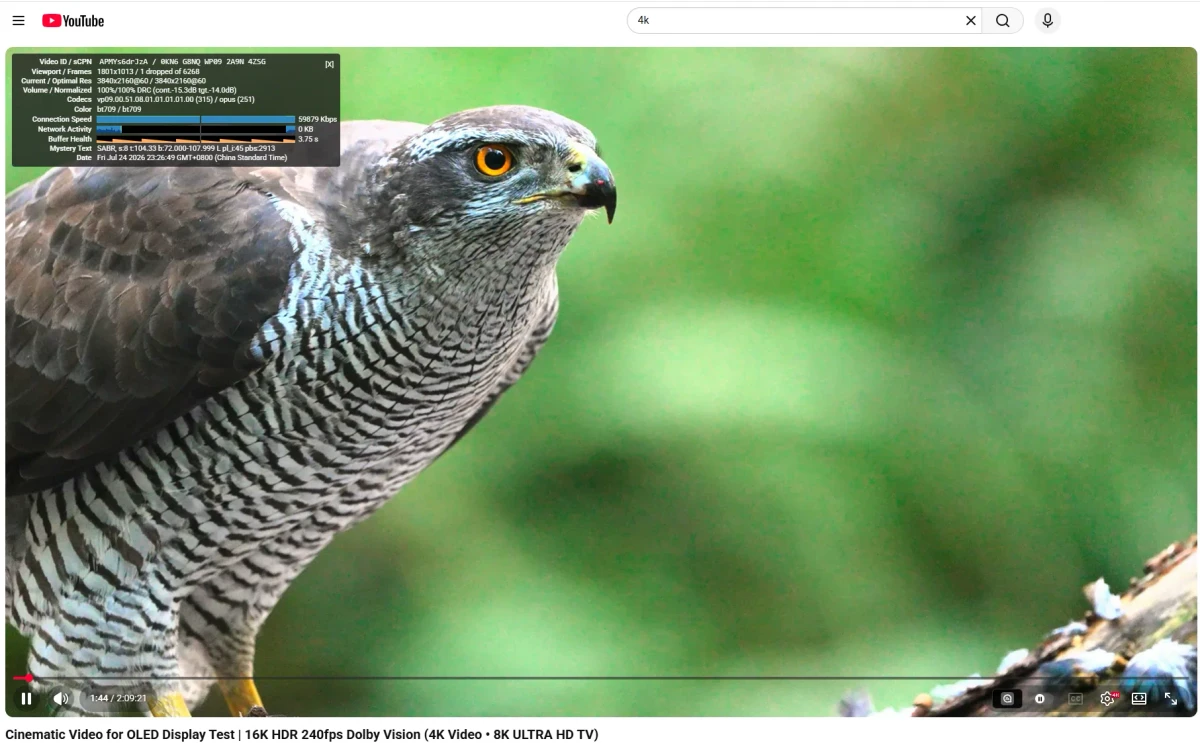 COCODUCK VPN YouTube 4K 播放测试